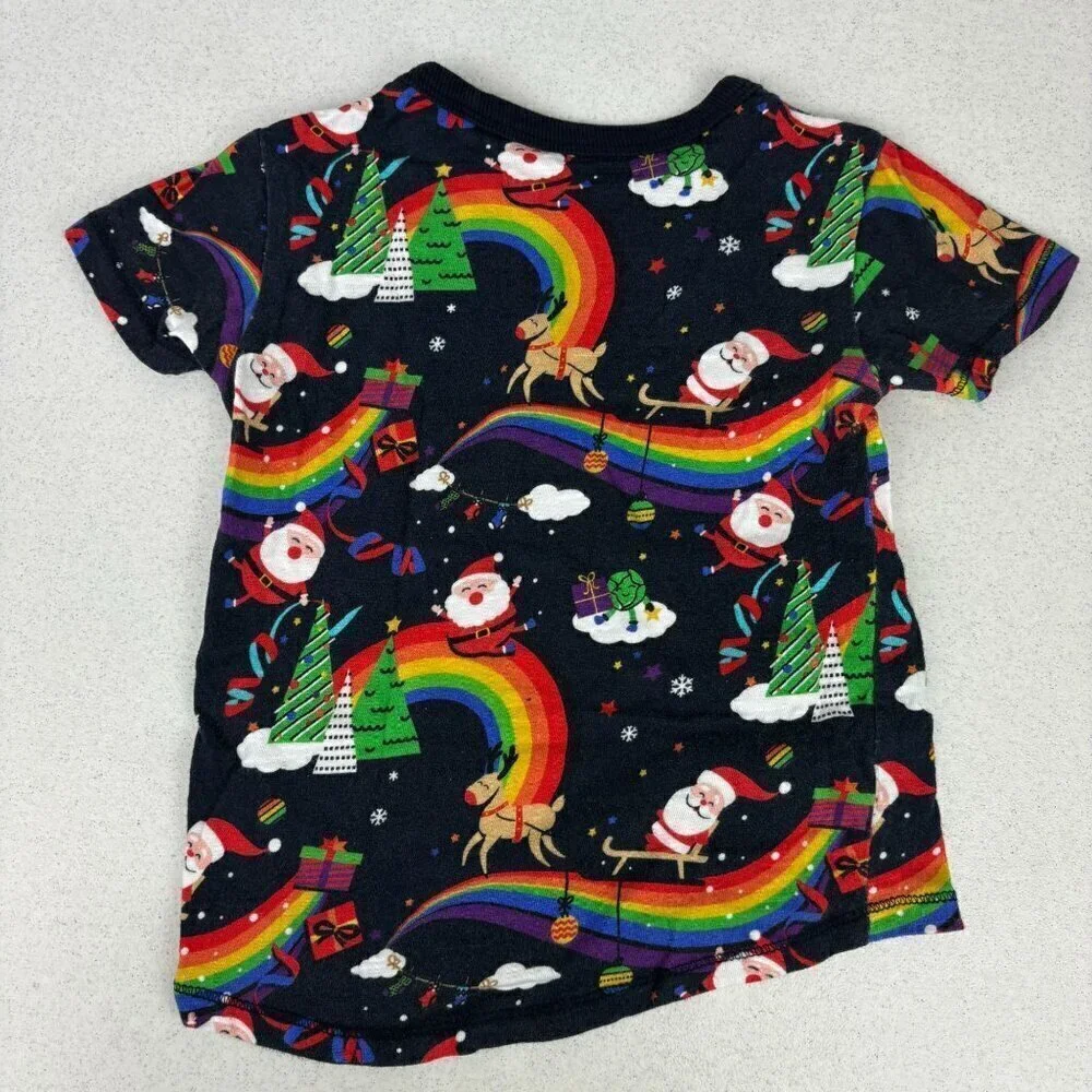 Next Christmas Santa Rainbow Short Sleeve Tee 2-3
